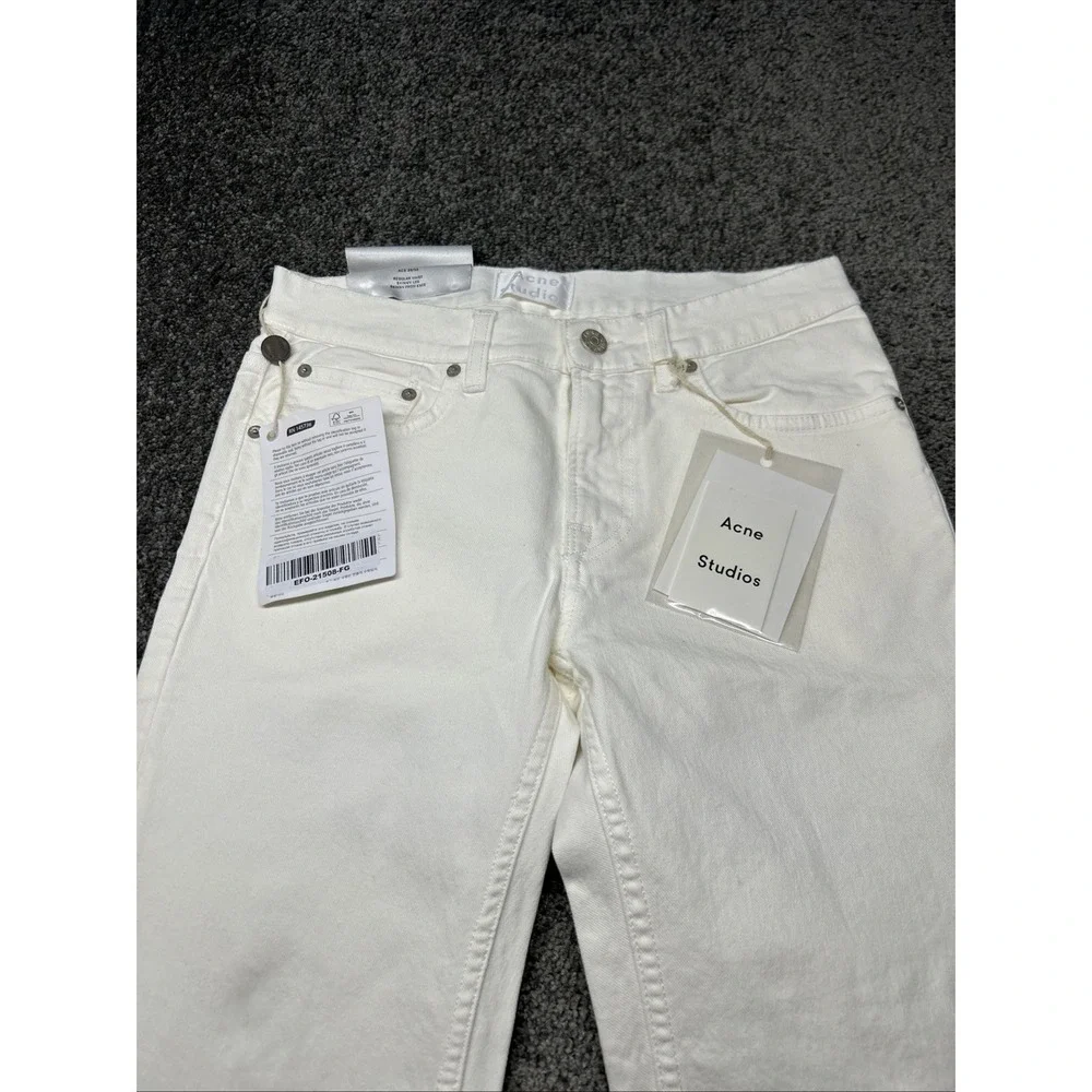 Acne Studios Ace Jeans Mens 28x32 White Skinny Leg Tapered Denim